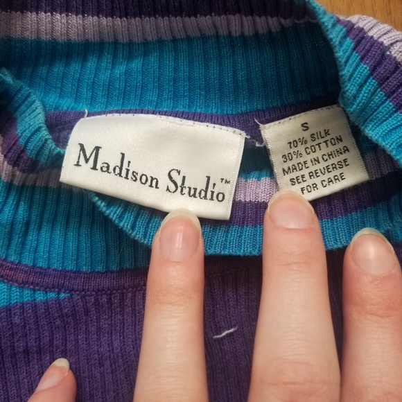 Vintage Silk and Cotton Stripe Shirt - Picture 2 of 2